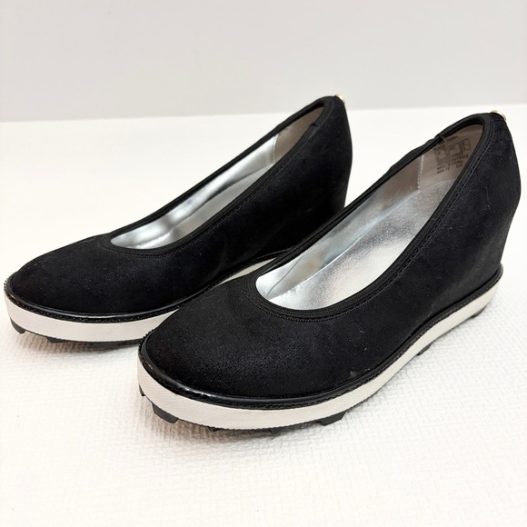 Stuart Weitzman Shoes - Stuart Weitzman Ariana Clare Wedge Pump Black Textile Size 3 US 34 EUR